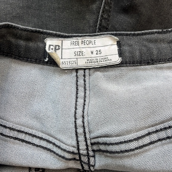 Free People High Waist Radar Love Black Wash Side Zipper Denim Shorts - Picture 7 of 8